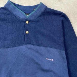 Pierre Cardin One Point Logo Embroidered Henley Neck Sweatshirt Mens Used CAVE-0 - Picture 1 of 10