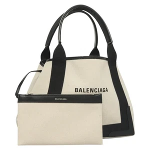 BALENCIAGA Cabas S Tote Bag Canvas White 339933 Auth mr1425 - Picture 1 of 22