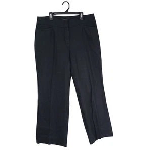 Ann Taylor LOFT 100% Linen Pants Petites Black Julie Wide-leg Size 10P Womens  - Picture 1 of 11
