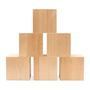 4" Large Wood Cubes Pack of 1 Square Wood Block for DIY Wooden Blocks for Cra... - Picture 1 of 9