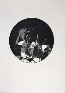 JÖRG SCHÖNEGGE - Kreiskomposition. Handsignierter und nummerierter Siebdruck - Picture 1 of 5