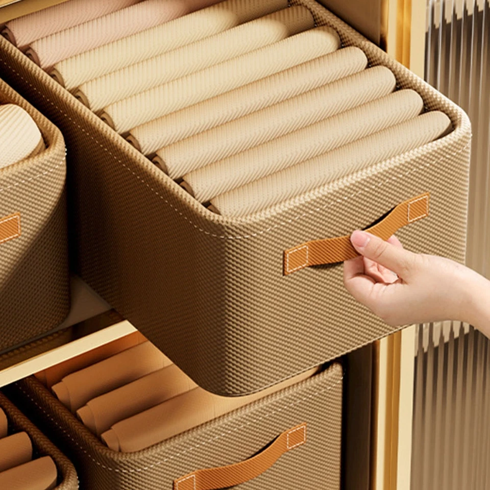 Clothing Storage Box Foldable Non Woven Fabric Drawer Type Clothing Organizer - Image 1 of 4