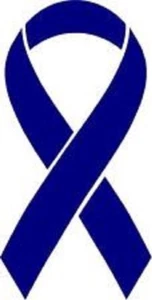 Blue Colon Cancer Ribbon Vinyl Decal Car Window Sticker Pick The Size - Picture 1 of 2