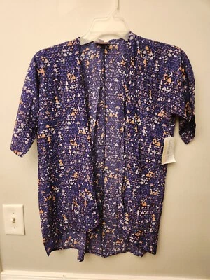 NEW lularoe Bianka size 3 Kimono/Juniors Purple Geometric Print  - Image 1 of 3
