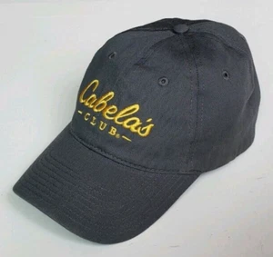 Cappello berretto Cabela’s Club grigio giallo logo ricamato strapback OSFM NUOVO SENZA ETICHETTE - Foto 1 di 9