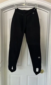 Obermeyer Ski Pants Womens 10 Black Wool Blend Stirrups - Picture 1 of 2
