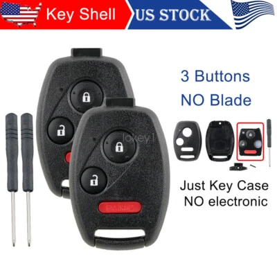 2 Replacemnet Remote Key Fob Case Cover for Honda CR-V 2007 2008 2009 2010 2012 - Image 1 of 4