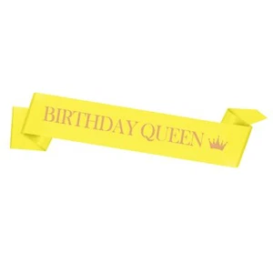 Gold Birthday Queen Sash Satin Happy Birthday Party Decorations Women Gift - Picture 1 of 6