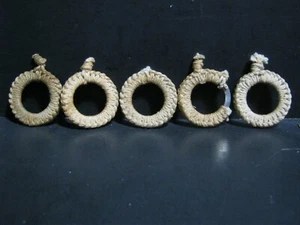 ANTIQUE - VICTORIAN ERA - FABRIC COVERED - WINDOW SHADE PULLS - Picture 1 of 1