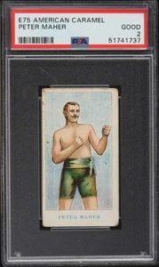 Tarjeta de Peter Maher de boxeo American Caramel Prize 1910 E75 - PSA 2 buena - Imagen 1 de 2