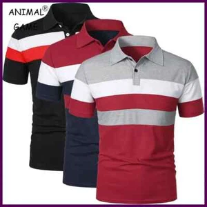 Summer Luxury Polo Shirt Mens Polo Large T Shirts Stritching Shorts Sleeve - Picture 1 of 30