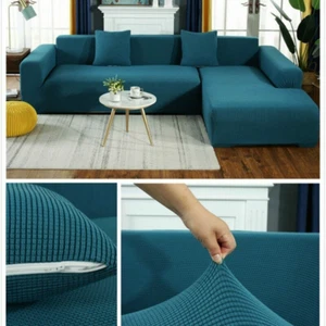 Plush Fabirc Elastic Sofa Cover Velvet Living Room Stretch Slipcover Couch Cover - Imagen 1 de 28
