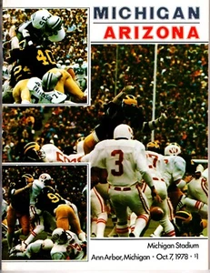 Oct 7 1978 WILDCATS University of Arizona vs MICHIGAN UofM Football Program Book - Picture 1 of 1