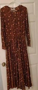 Natalie Martin Maxi Dress Large Floral Bohemian Boho Flowy Virgin River Cottage - Picture 1 of 14