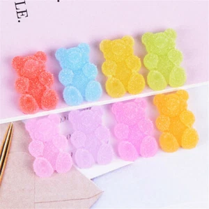 40 Mix Flat Back Bear Candy Resin Embellishments Gummy Sweets Art Decor 17x12 mm - Picture 1 of 10