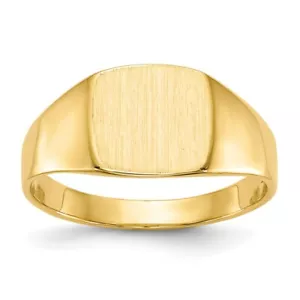 Real 14kt Yellow Gold 8.5x9.0mm Closed Back Signet Ring S:7 - Picture 1 of 7