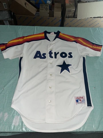 Adult 44 Nolan Ryan Authentic RAWLINGS HOUSTON ASTROS Pro Jersey White CleAn 80s Cover