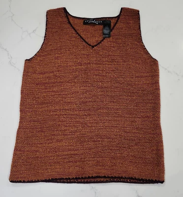 Chaleco tejido Crazy Horse Collection para mujer mediano naranja sin mangas Foto 1 de 4