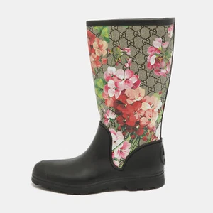 Gucci Multicolor Canvas and Rubber Floral Riding Boots Size 41 - Picture 1 of 9