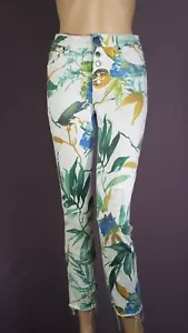Vaqueros Kut From The Kloth Reese de altura fabulosos ab pierna recta floral talla 0 - Imagen 1 de 15