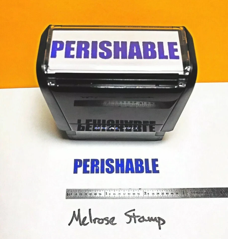 Perishable Self Inking Rubber Stamp Purple Ink Ideal 4913 - Image 1 of 1