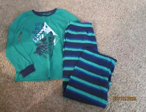 Osh Kosh B'gosh - Boys 2 piece pajamas - Size 10/12 - Up All Night - Green, Blue - Picture 1 of 13