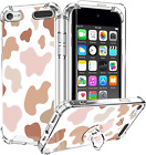 Ipod Touch 7/6/5 Case, Cute Cow Print with Screen Protector,Kickstand Ring Holde