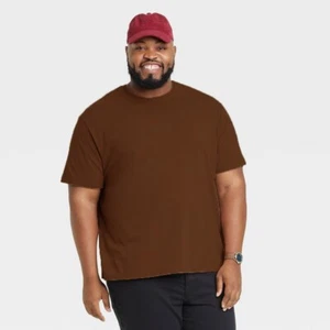 5XLT - 6PACK Big & Tall T-Shirt DARK BROWN Goodfellow Crew Neck Short Sleeve - Picture 1 of 5