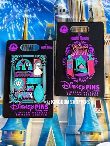 2023 Disney Parks Haunted Mansion Mini Jumbo 2 Pin Set LR Pin Leota Bride Hatbox