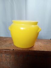 Vintage Walker's Honey Whip Glasbake Pot Storage Jar - Yellow 