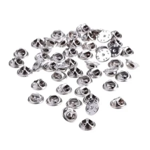 25~100pcs Silver Metal Hat Pin badge Backs  Lapel Pins Butterfly Clasp Clips ﻿ - Picture 1 of 6