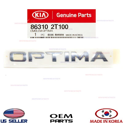 Placa de identificación emblema tapa maletero trasero original ⭐OEM⭐ KIA OPTIMA 2011-2015 863102T100 Foto 1 de 4