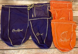 Lot 6 Crown Royal Purple & Peach With Logo Limited Edition Bag 1 Large 5 Smaller - Picture 1 of 4