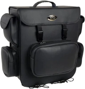 BOLSO DE BARRA SISSY DE CUERO MILWAUKEE MOTOCICLETA GRANDE NEGRO PVC PARA HARLEY - DSAOR - Imagen 1 de 5