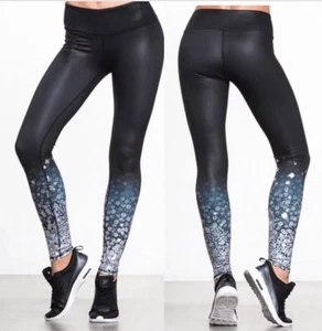 Alo FAB! Airbrush Brilliance Pailletten Leggings in Schwarz Blau Mid Rise Gr. XS - Bild 1 von 8
