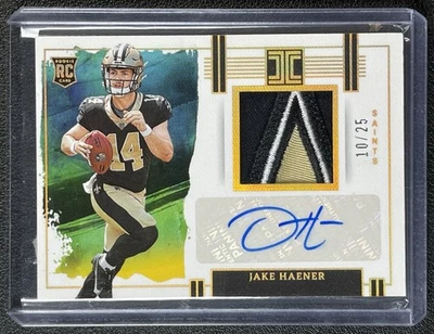 JAKE HAENER 2023 PANINI IMPECCABLE #RPA-JHA ROOKIE LOGO PATCH AUTO GOLD RC 10/25 - Image 1 of 2