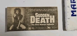 SUDDEN DEATH / Vintage 1985 NYC Newspaper Ad Clipping / Female DEATH WISH Abzocke! - Bild 1 von 1