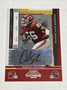 Boleto de novato Playoff Contenders 2005 Derrick Johnson #135 novato automático radiocontrol - Imagen 1 de 2
