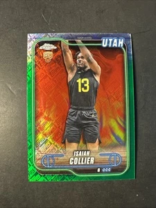 Tarjeta de novato 2025 Topps Chrome Topps Logo Refractor #112 Isaiah Collier Utah Jazz - Imagen 1 de 4