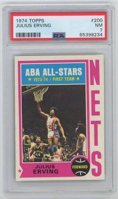 1974 Topps 200 Erving PSA 7 662994  - Image 1 of 2