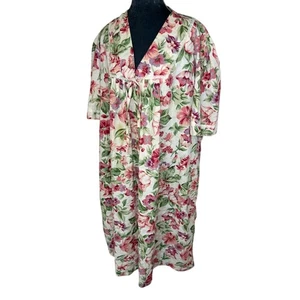 Vintage Style Night Gown- Day Robe Dress- No Size- XL-XXL pearl snap - Picture 1 of 6