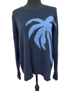 VINEYARD VINES Damenpullover Größe L marineblau 100 % Kaschmir Rundhalsausschnitt Palmendesign - Bild 1 von 5