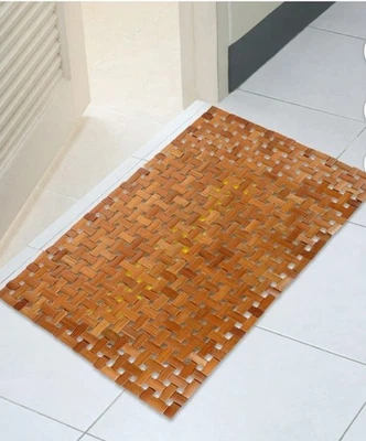 Alfombra de baño de bambú plegable antideslizante alfombra de madera alfombra de piso de ducha portátil baño Foto 1 de 3