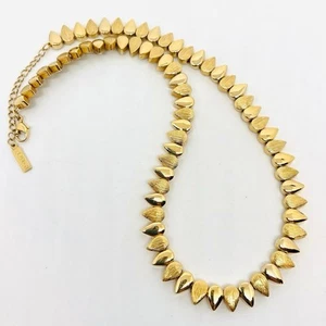 SIGNED NAPIER HEAVY GOLD TONE Mixed Metal Teardrop NECKLACE - Picture 1 of 6