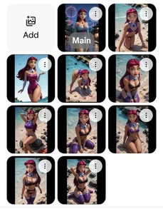 10x Lot ACEO Fantasy Beauty Art 2.5x3.5 Waifu Starfire Titans Beach Set - Picture 1 of 11