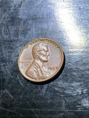 1957 Wheat Penny No Mint Error L On Rim & Filled S On Reverse - Image 1 of 4