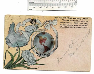 1908 PROHIBITION WCTU Women's Christian Temperance Union Postcard - Picture 1 of 3