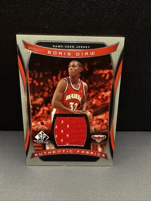 2004-05 UD SP JOGO USADO USADO Tecidos Autênticos BORIS DIAW France Hawks NBA - Imagem 1 de 3