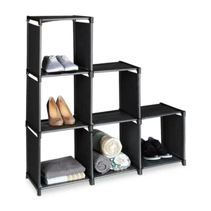 Estantería librería de pared para libros 6 compartimentos CDs pasillo dormitorio - Imagen 1 de 20