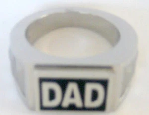 Anillo de papá sólido de tungsteno con hematita - Imagen 1 de 9